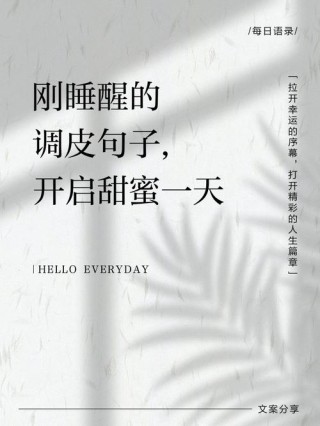 睡觉前发的幽默俏皮短句