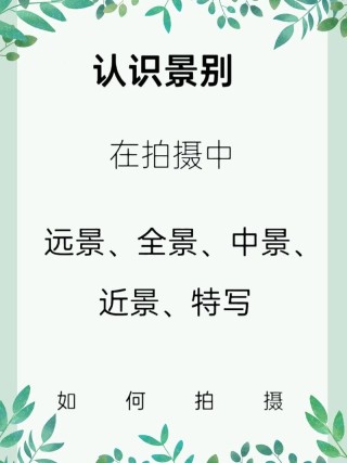 摄影特写近中全景人体区分方法