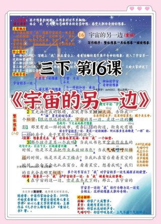 部编版三年级语文下册第16课《宇宙的另一边》知识要点+图文讲解