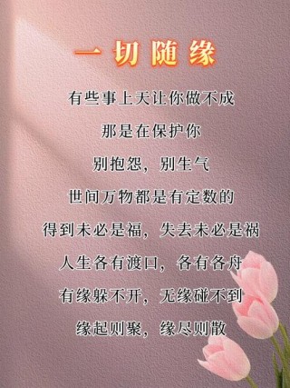 治愈心情的精美句子：凡事不必太在意，一切随缘随心