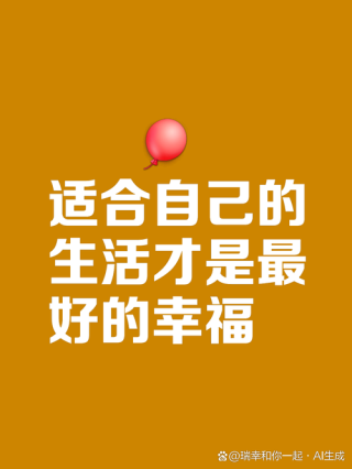 适合自己，就是幸福