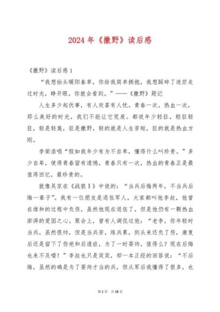 《撒野》读后有感