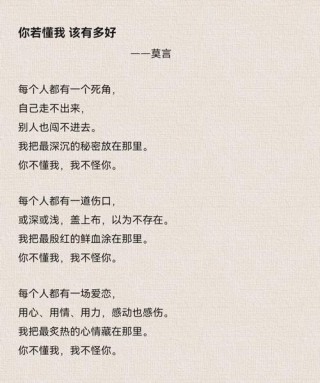 你若懂我…该有多好