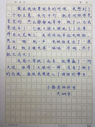 关于我和蚊子的事