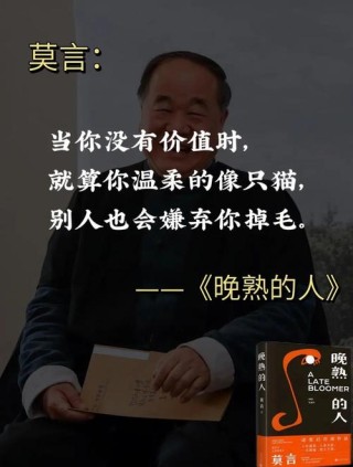 莫言：不要指望有人陪你一辈子，没有光的时候，连影子...