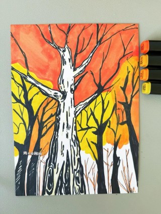 儿童画教程｜秋季趣味线描课程《热闹的森林》