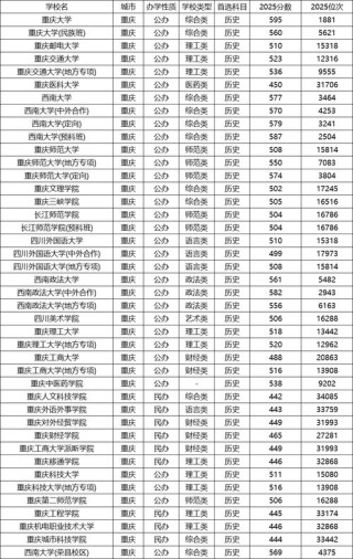 重庆高考排名85000-86000位次能上什么大学（2026物理类）