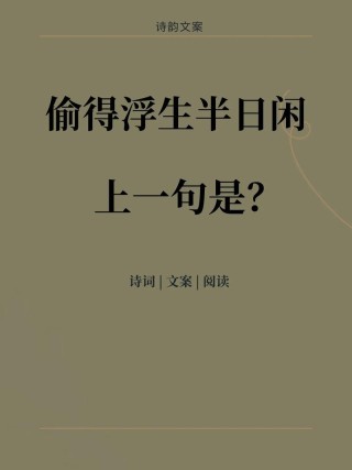 偷得浮生半日闲