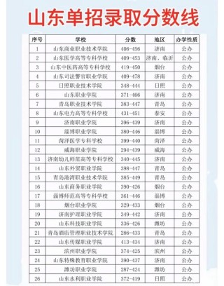 山东旅游职业学院录取分数线2025（在各省录取最低分是多少）