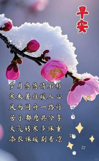 冬日早安早上好祝福语向阳而生，努力向前