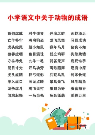 动物学索引 （打一成语）