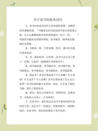 关于读书的优美段落摘抄，读书之美，字里行间的诗意与智慧