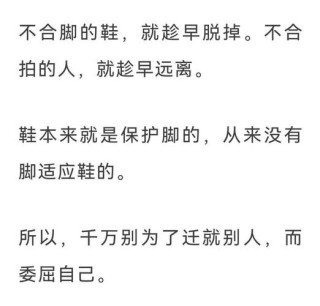 人生路上，鞋要合脚，人要合拍（经典）