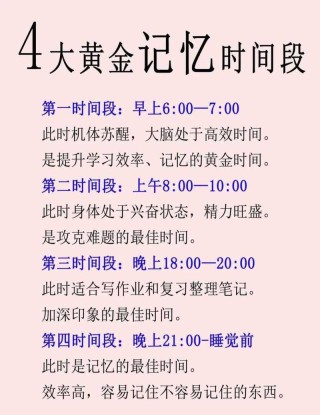 寻找属于自己的最佳记忆时间