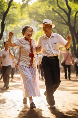 舞动幸福的老人