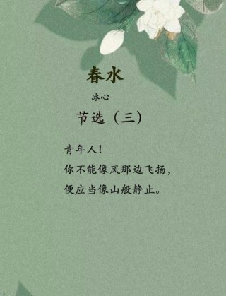 冰心诗歌摘录 太有意境了