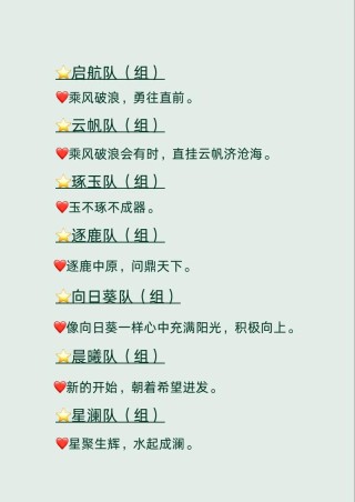 学习小组名称和格言（三年级班级小组队名）