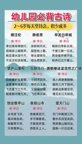 100句李白诗词，最好能背下来，让你提升一个境界！
