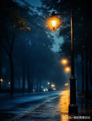 黄昏和雨一滴一滴落