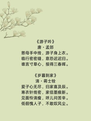 母亲节｜关于赞美母爱的诗句有哪些？