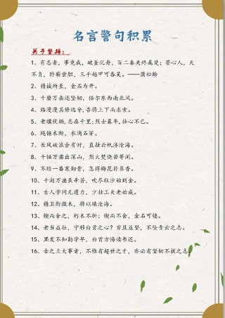 经典名句摘抄，经典名句摘录