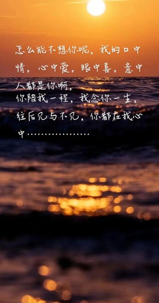 想你的句子：思念如潮水般涌来，总希望能跟你分享一切