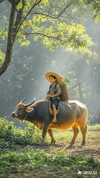 乘着牛车看父亲
