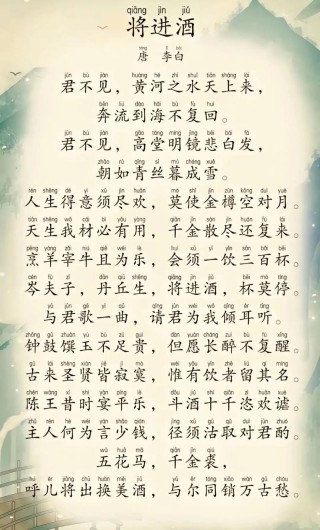 李白的这首饮酒诗，词气飞扬，豪放中带着洒脱，后2句冠绝古今