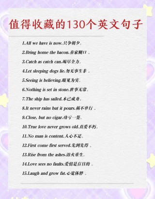 超加分的100句高中英语全能型句子