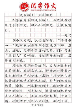 学生优秀作文《成长路上》写作指导及范文