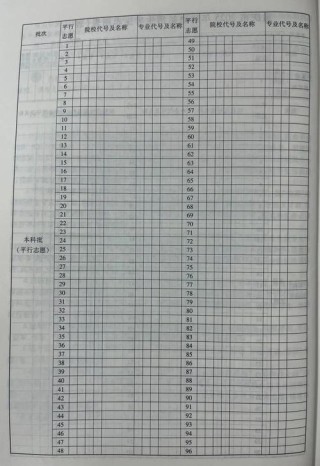 2026北京高考志愿填报表范本模板（可下载电子版）