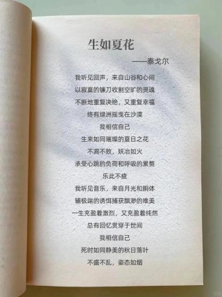 泰戈尔最浪漫的情诗，泰戈尔浪漫情诗之诗情画意