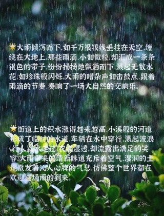 9句描写下雨天的好句子