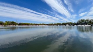 领略人工湖的旖旎风光