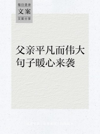 赞美父亲的优美句子，赞美父爱的温馨诗篇