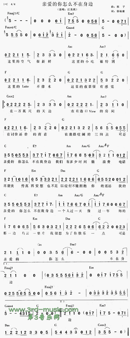 亲爱的你怎么不在我的身边 -- 旧日情怀  第1张