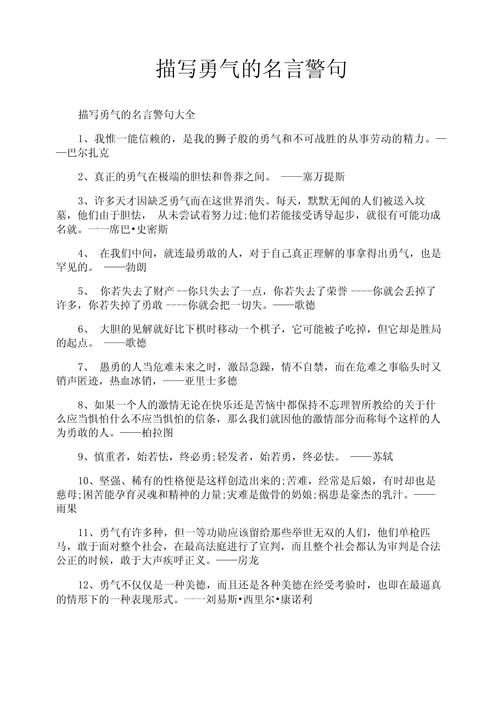 关于勇敢的名言警句大全  第1张