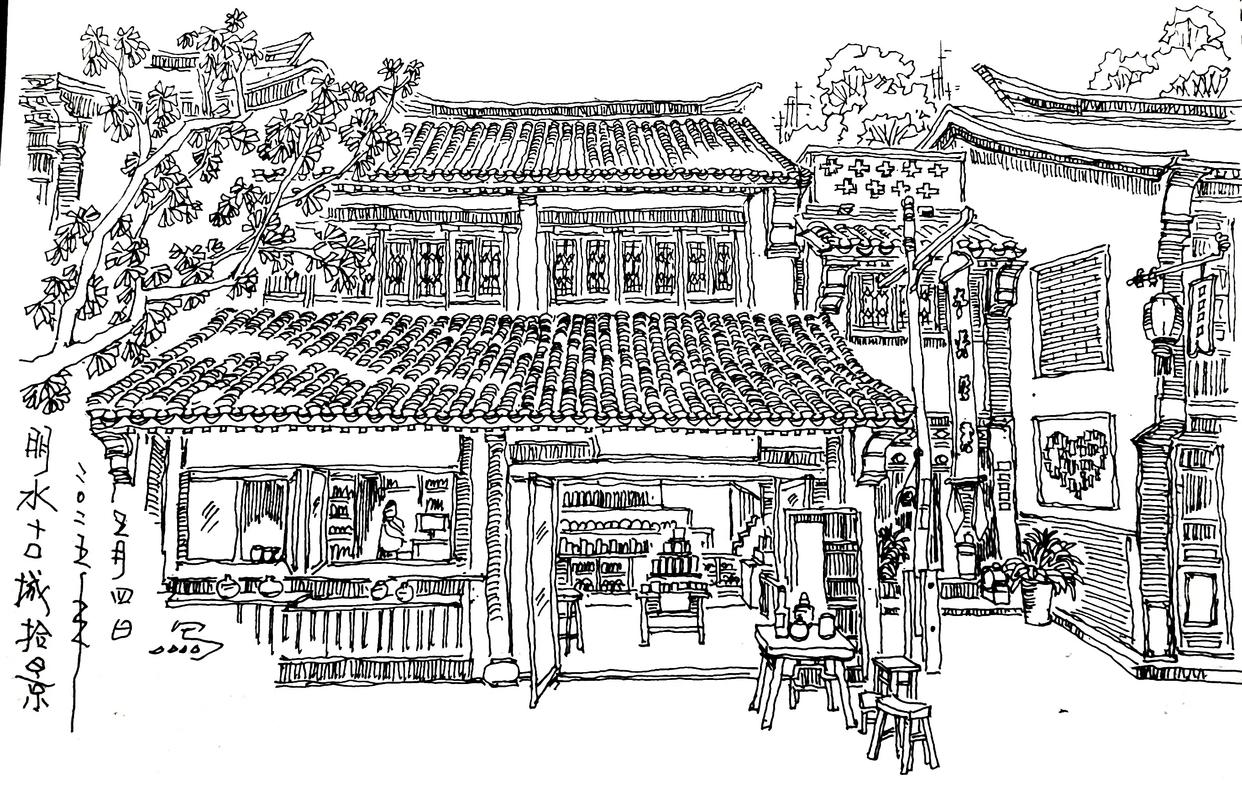 济南小吃街素描  第1张