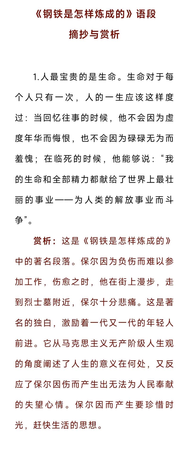保尔柯察金的经典名言，保尔柯察金的名言，生命的意义在于奉献与奋斗。  第1张