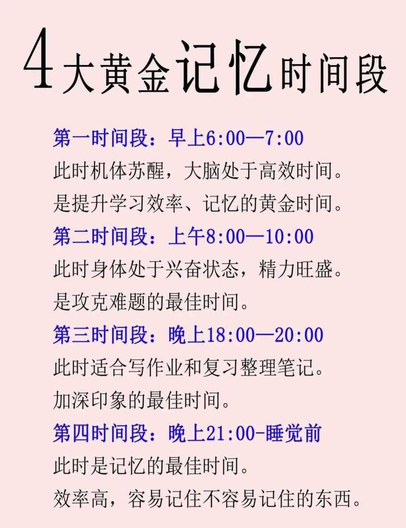 寻找属于自己的最佳记忆时间 第1张 寻找属于自己的最佳记忆时间 第1张