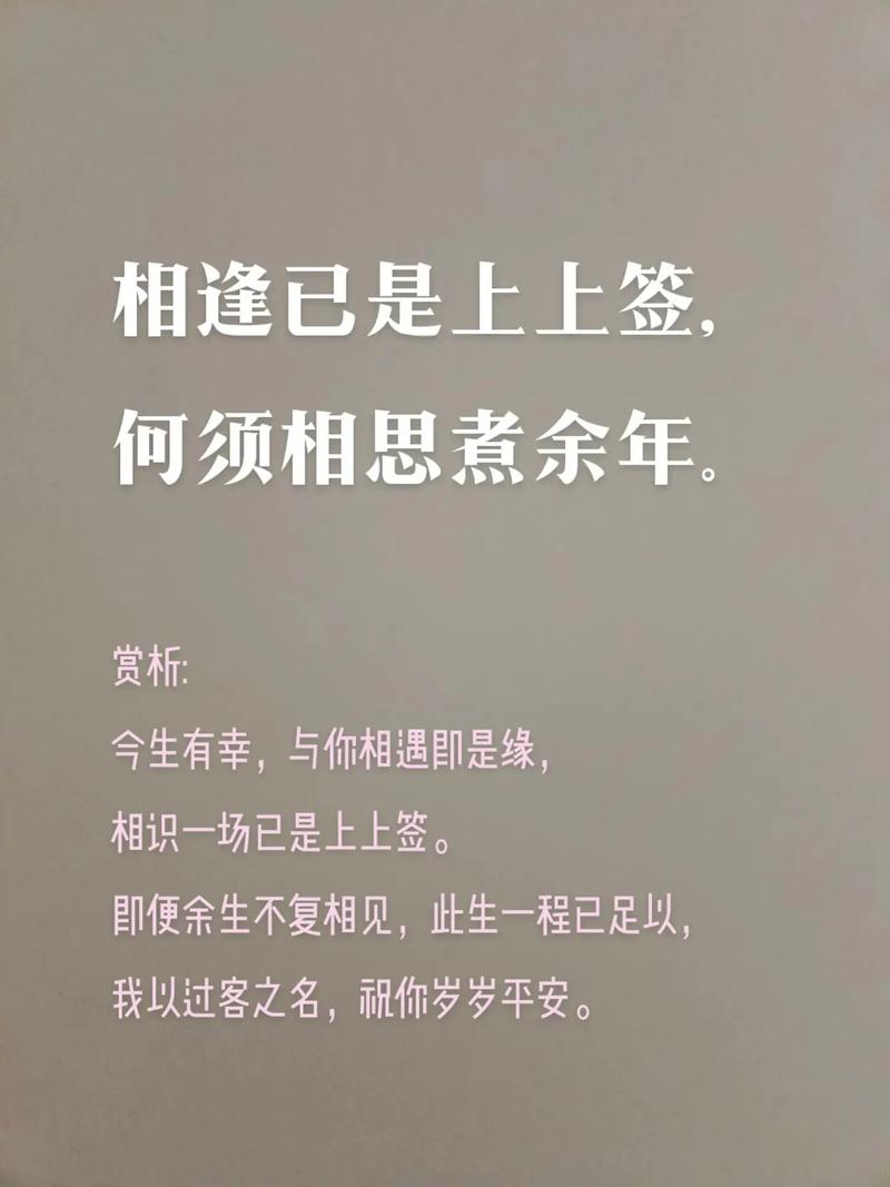 相逢已是上上签，珍惜每一个相遇  第1张