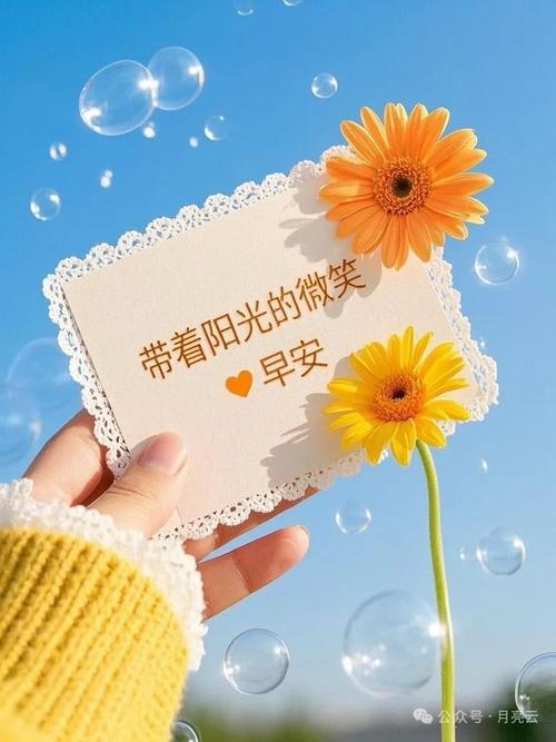 朋友圈精选唯美带字早上好图片 早安心语句子大全 新的一天微笑前行  第1张