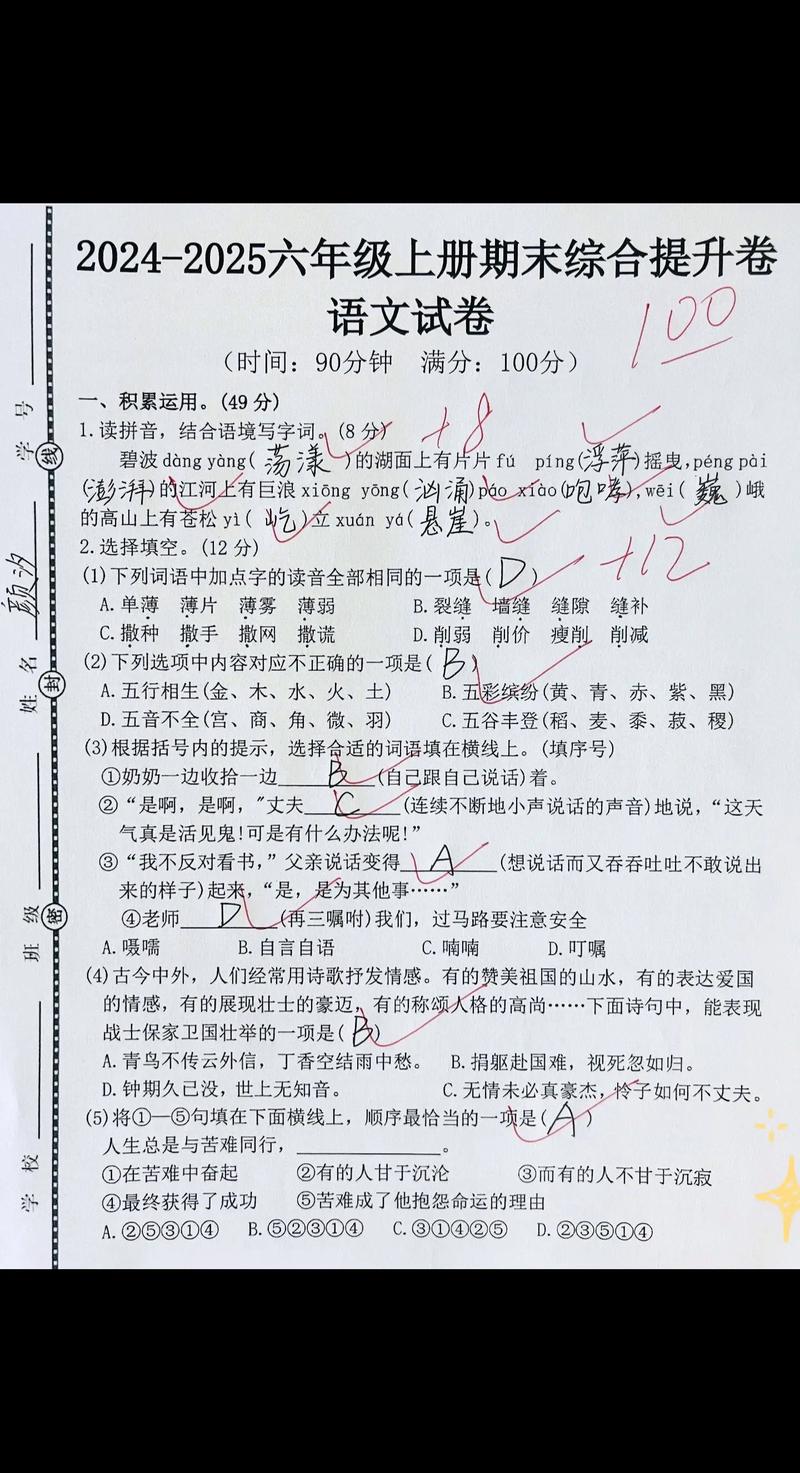 语文考试  第1张