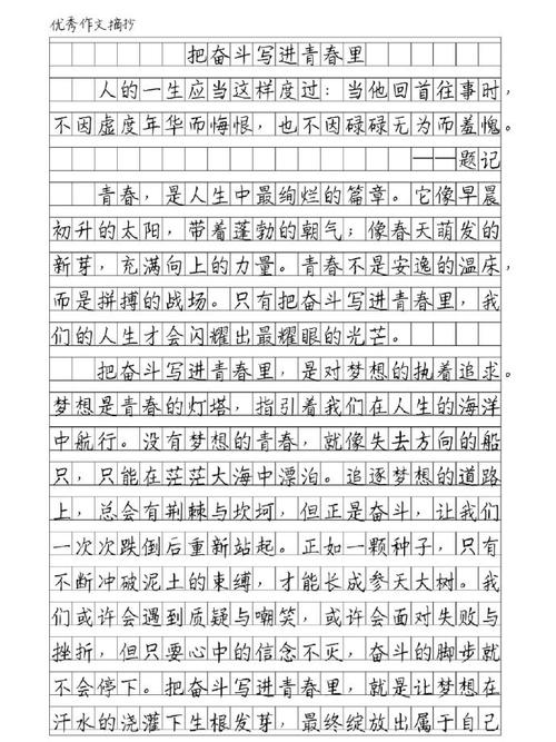 2023高考备考Ⅰ名校模考金题解析导写范文《把奉献写进青春里》  第1张
