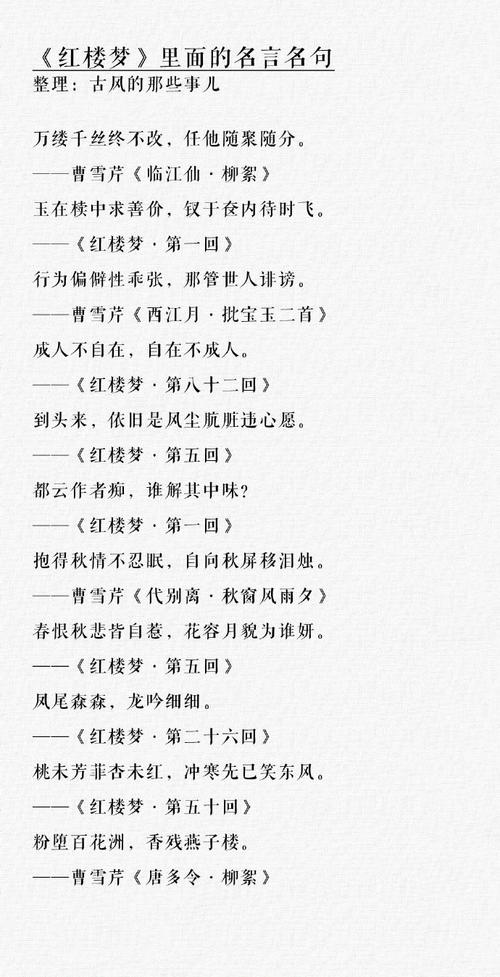 《红楼梦》好句分享  第1张
