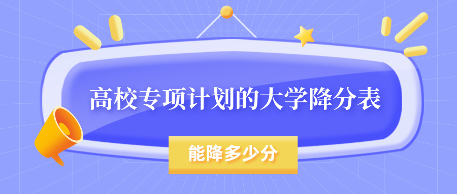 高校专项计划的大学降分表：2026最多能降多少分？  第1张
