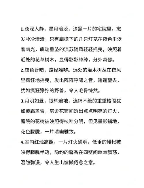 描写夜晚的好词好句好段  第1张