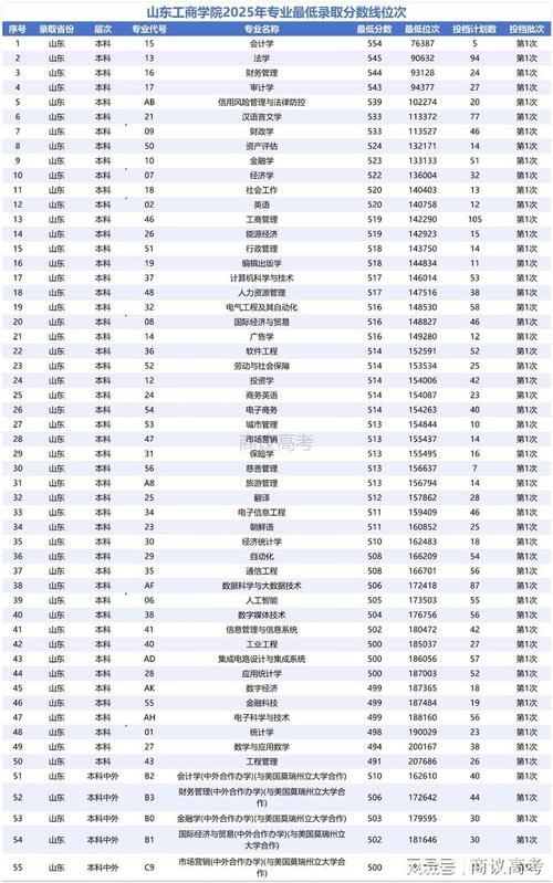 山东工商学院2025录取分数线公布(附2024投档线对比) 第1张 山东工商学院2025录取分数线公布(附2024投档线对比) 第1张