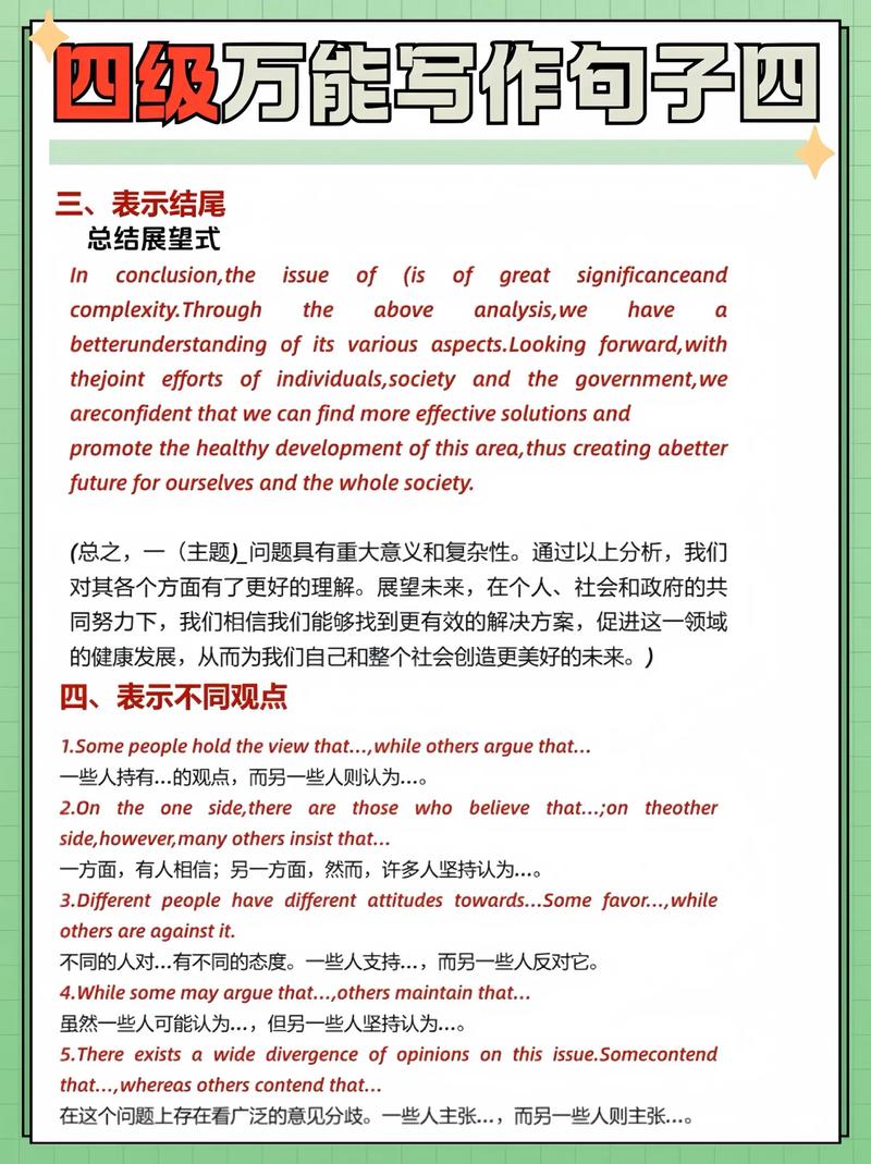 英语四六级写作高级短语句子单词  第1张