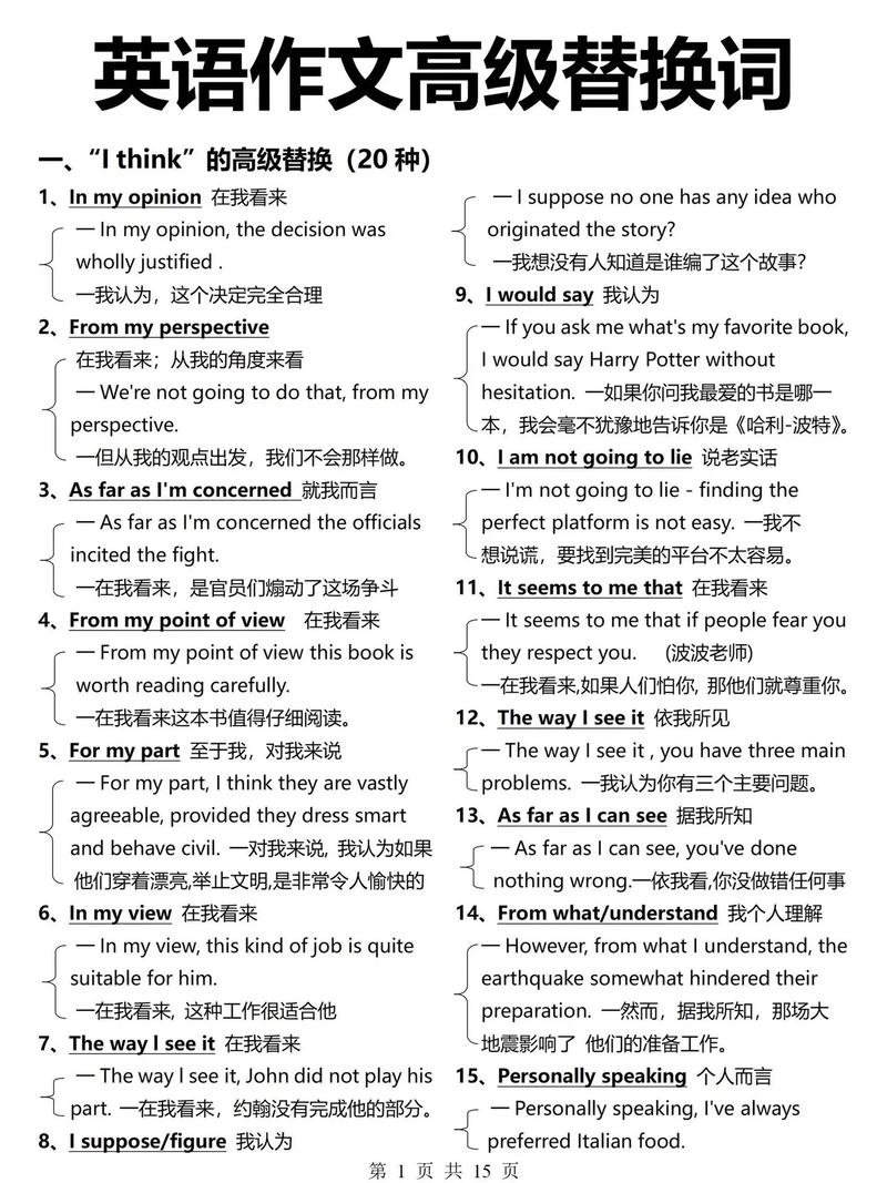 英语书面表达高级词汇来啦！  第1张
